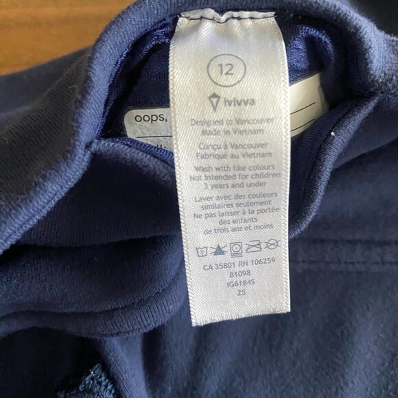 Ivivva Navy Capri Athletic Leggings Girls' 12 - Picture 5 of 11